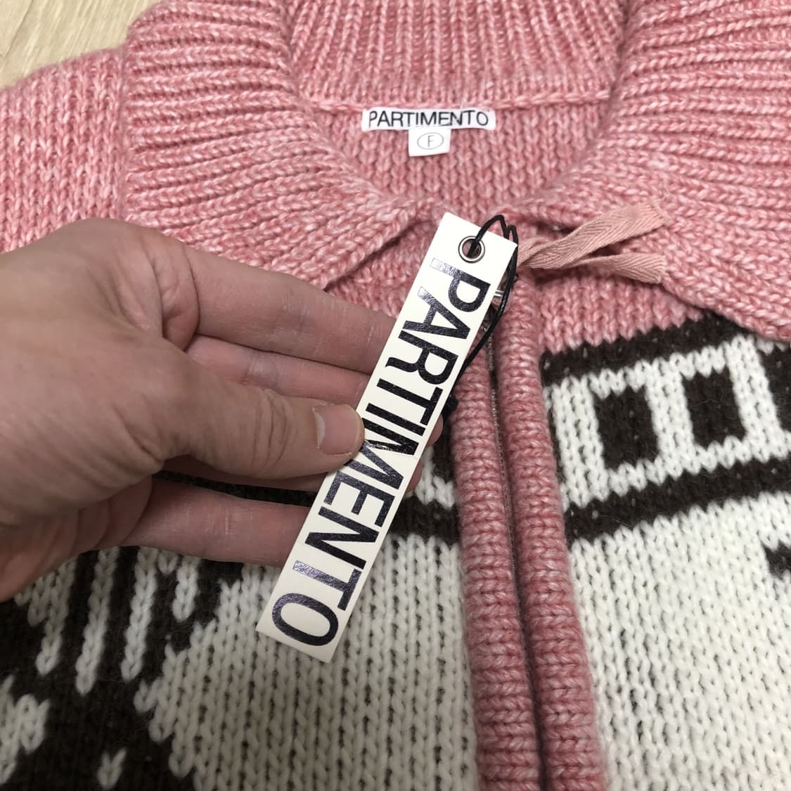 (F) 새상품 파르티멘토 PARTIMENTO 코위찬 니트 집업 가디건 상품이미지8