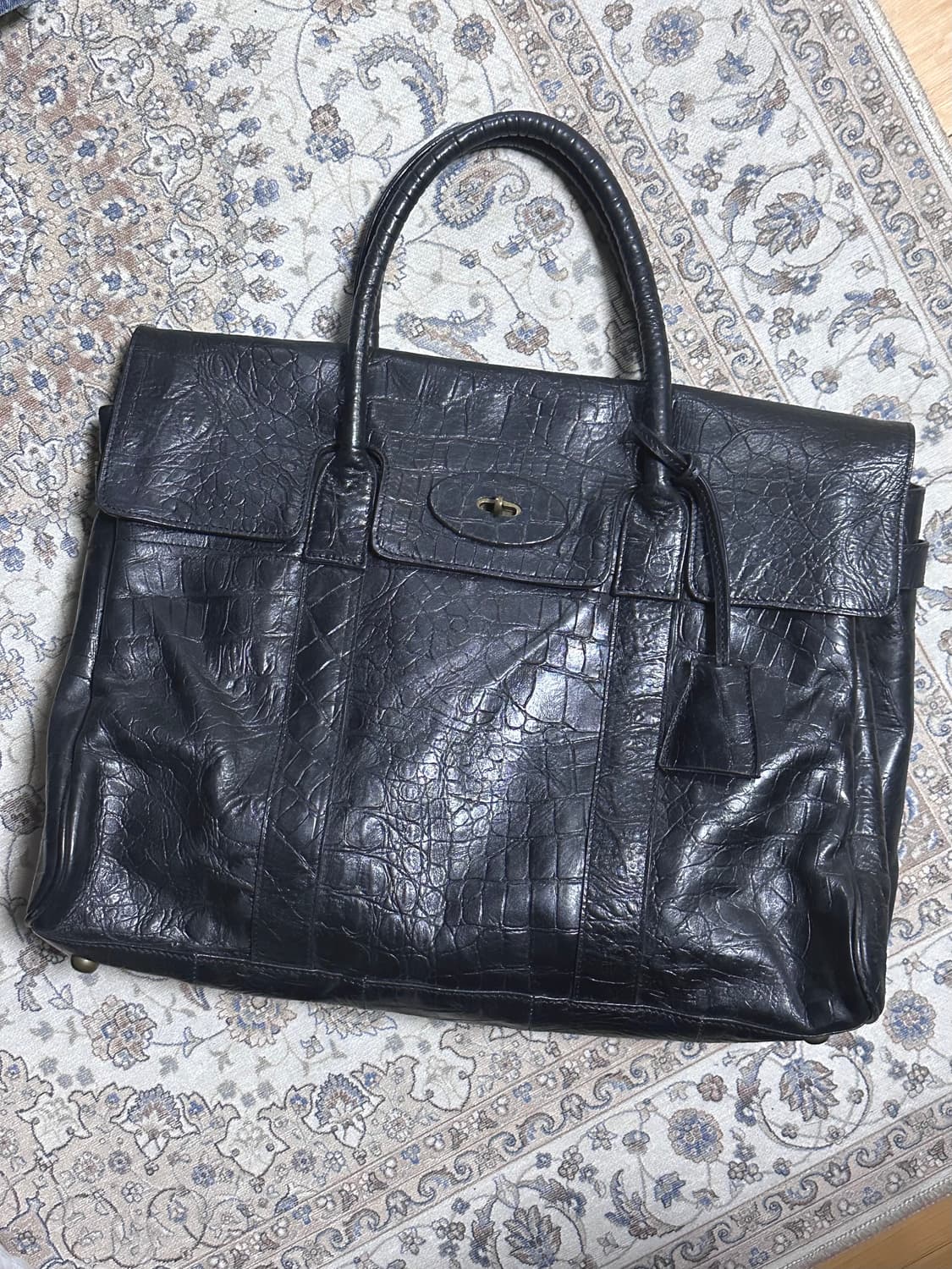 빈티지 소가죽 빅 토트백 남여공용 상태 최상 상품이미지1