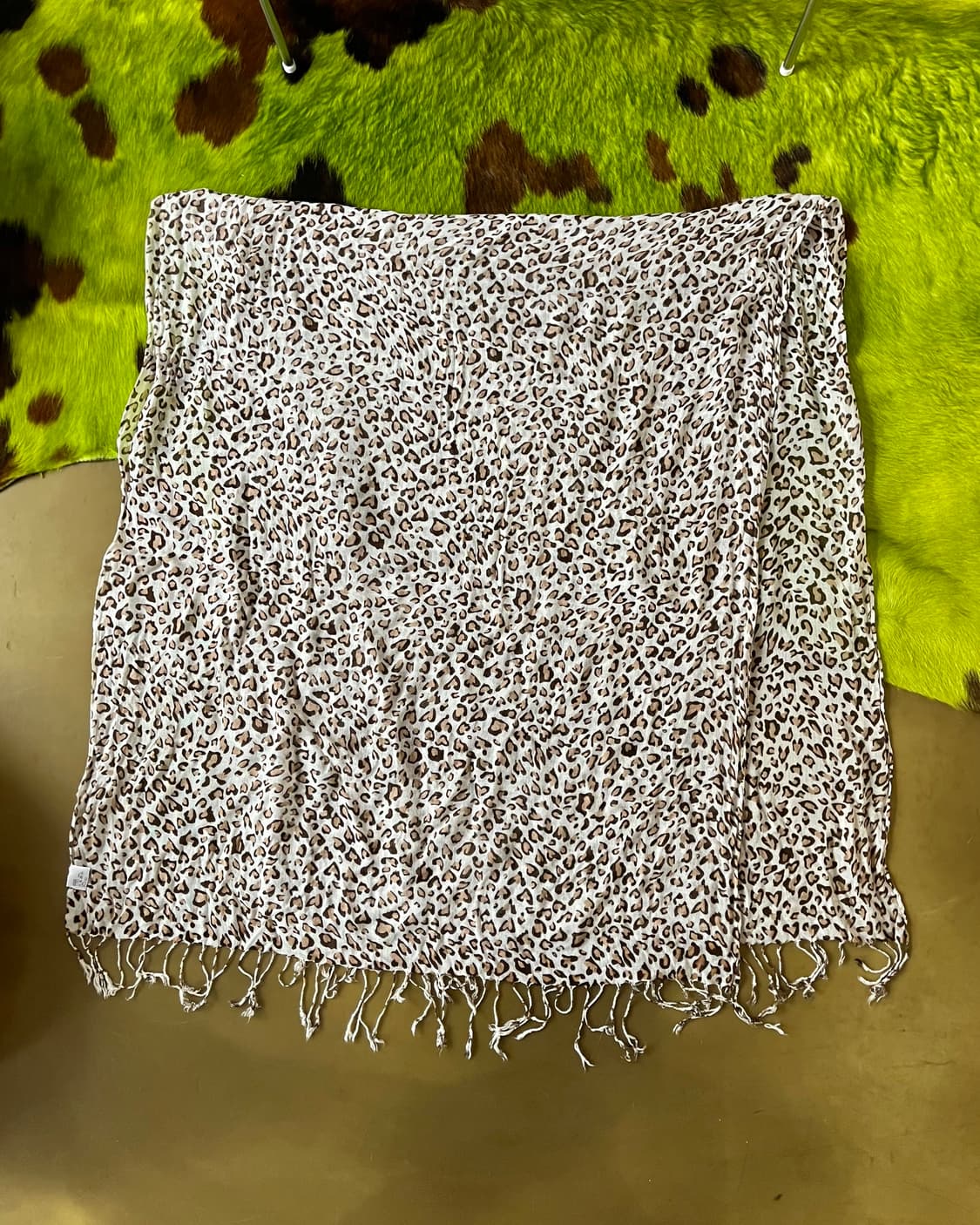 JPN Vintage Leopard Long Knit Scarf 상품이미지5