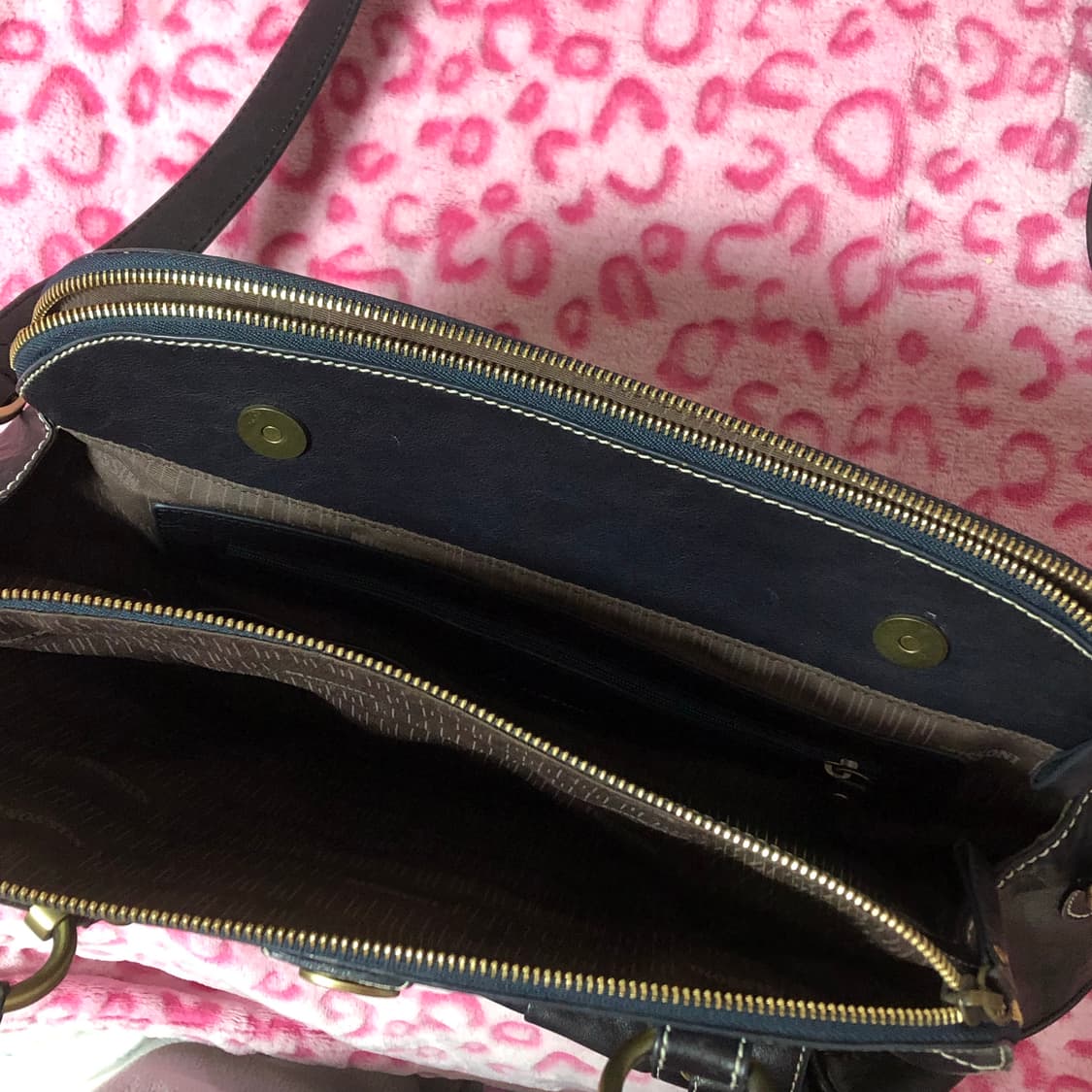 빈티지 갸루 레더 가죽 스티치 크로스백 토트백  상품이미지4