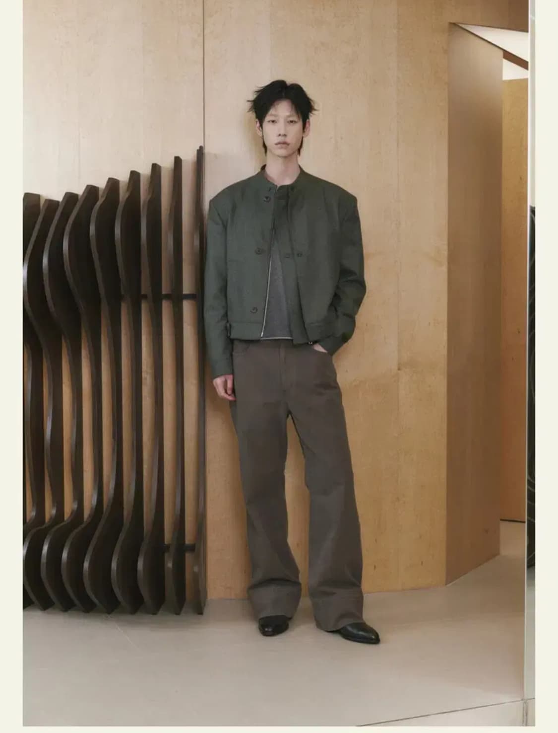 [2] 웨이비니스 레이어드 울 레이서 딥그린 상품이미지1
