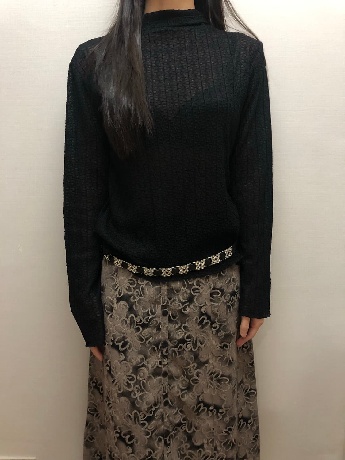 빈티지 블랙 패턴 탑 상품이미지2