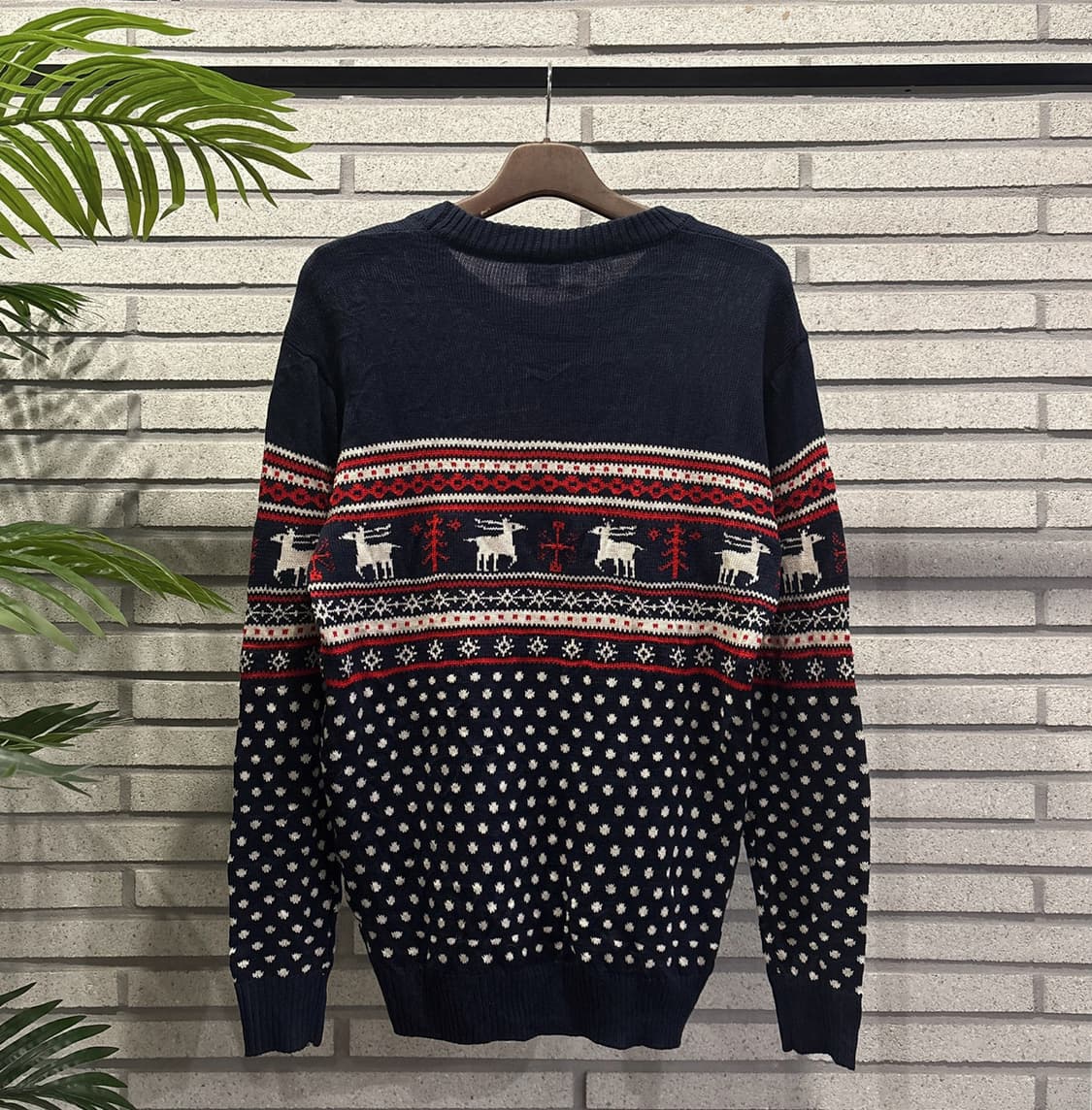 USA VINTAGE 페어아일 레인디어 패턴니트 스웨터 도트포인트 디테일 상품이미지3