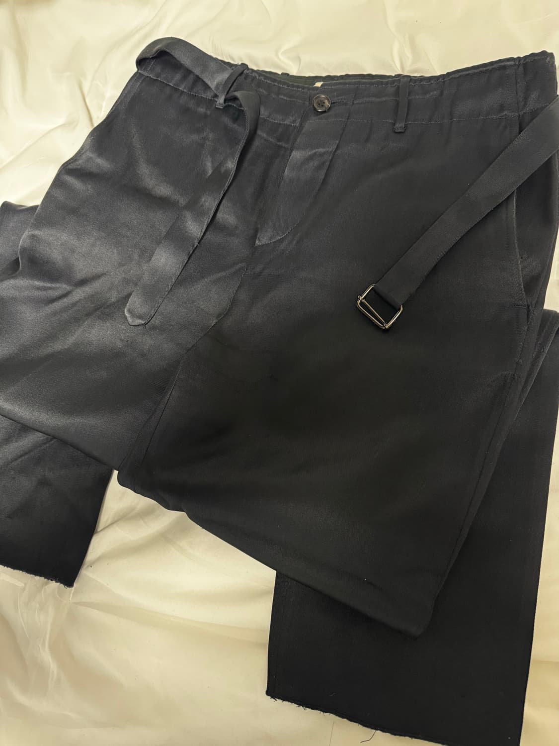 Miu Miu Silk-Cotton Strap Trousers 상품이미지1