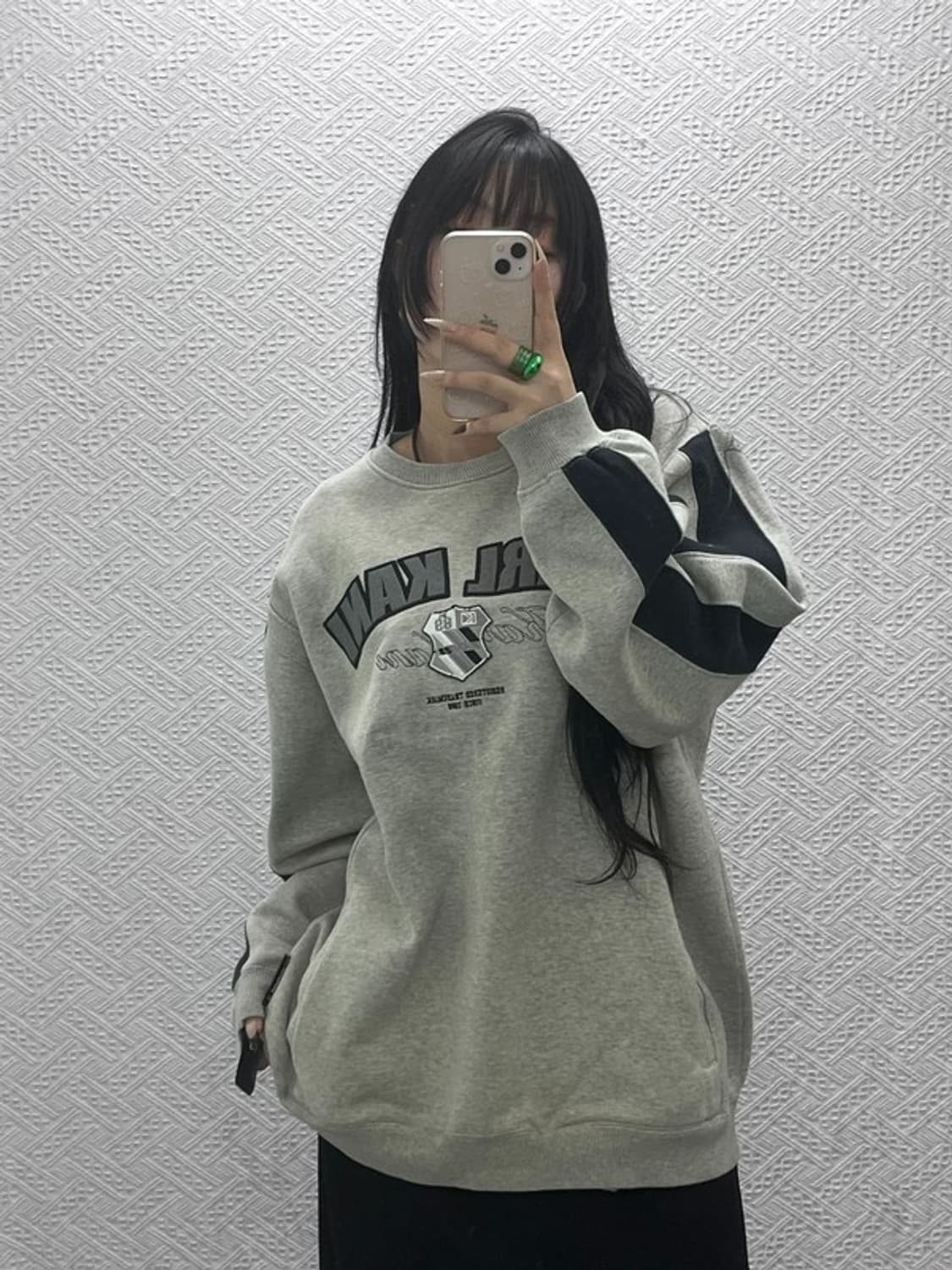 칼카니 레트로 블록코어 스트릿힙 빅로고 약기모 맨투맨 L C08459 상품이미지2