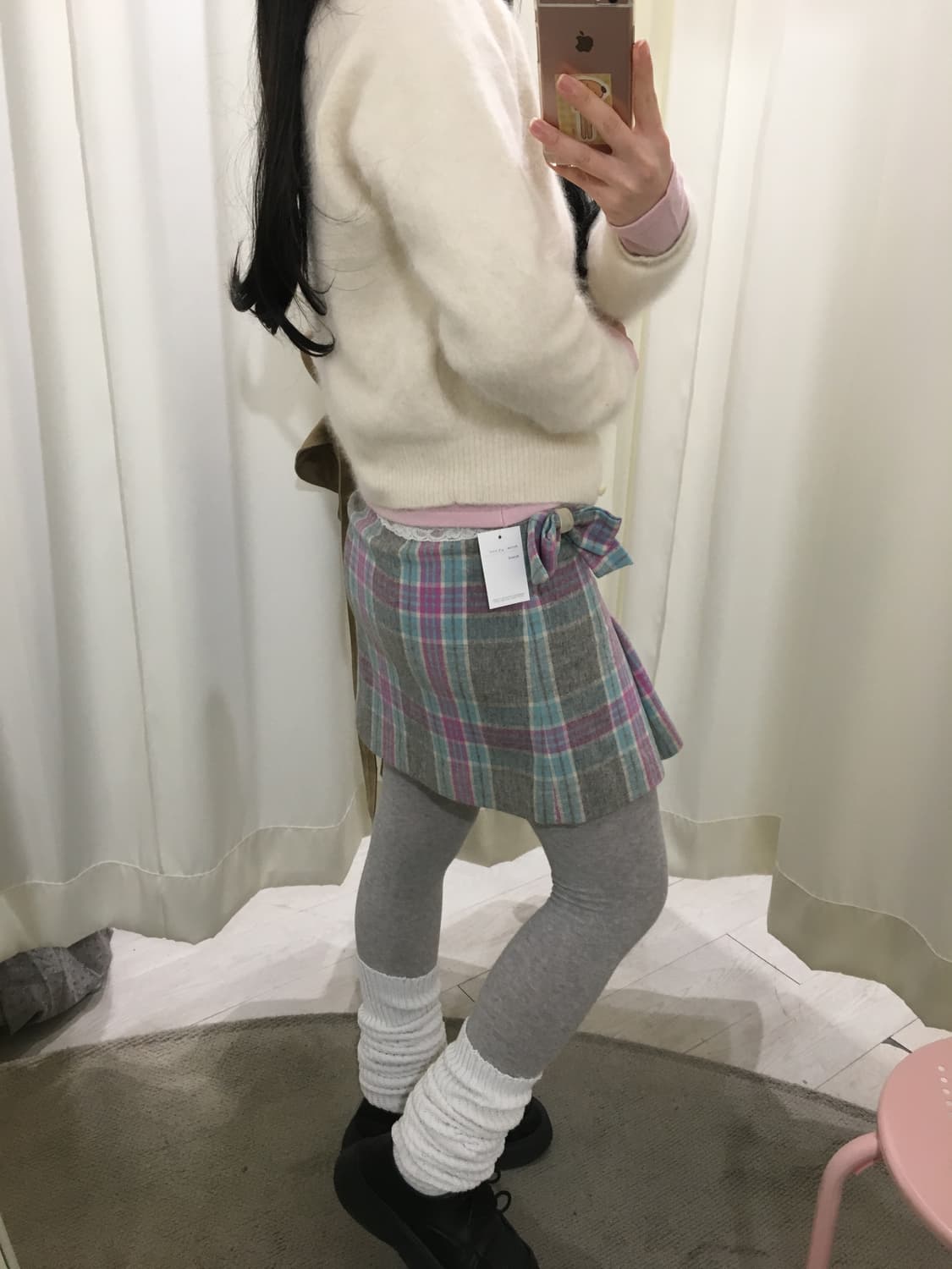 Barbie y2k ribbon check skirt 상품이미지4