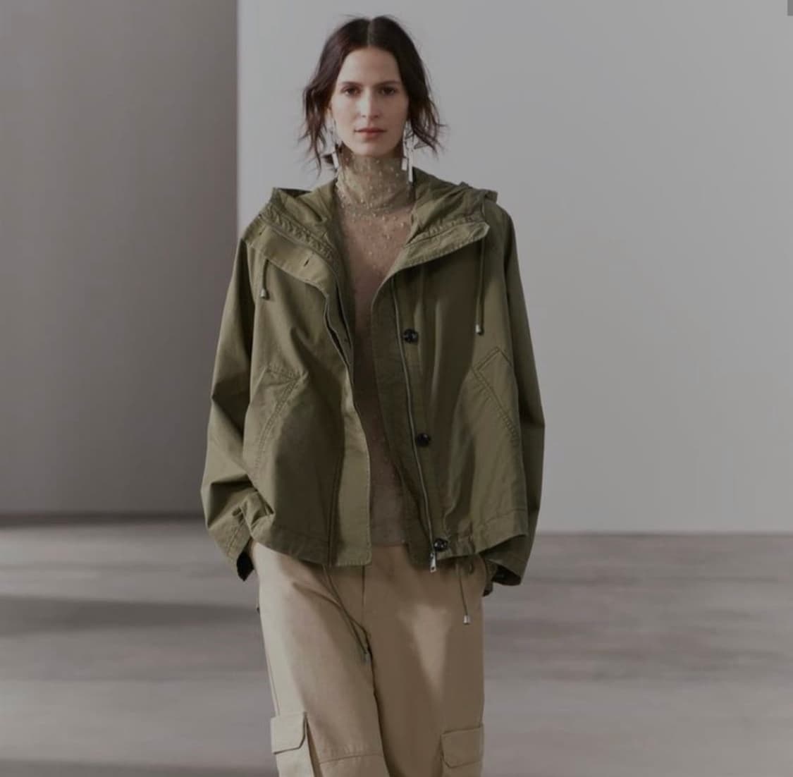 자라 밀리터리 오버사이즈 야상 상품이미지8