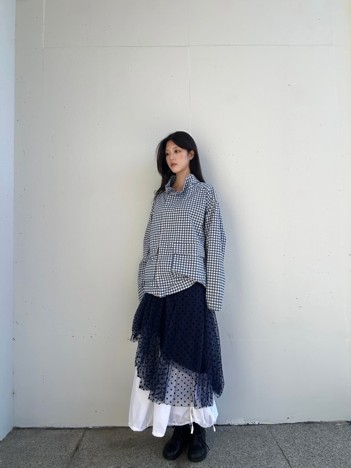 Check pocket anorak / blue 상품이미지4