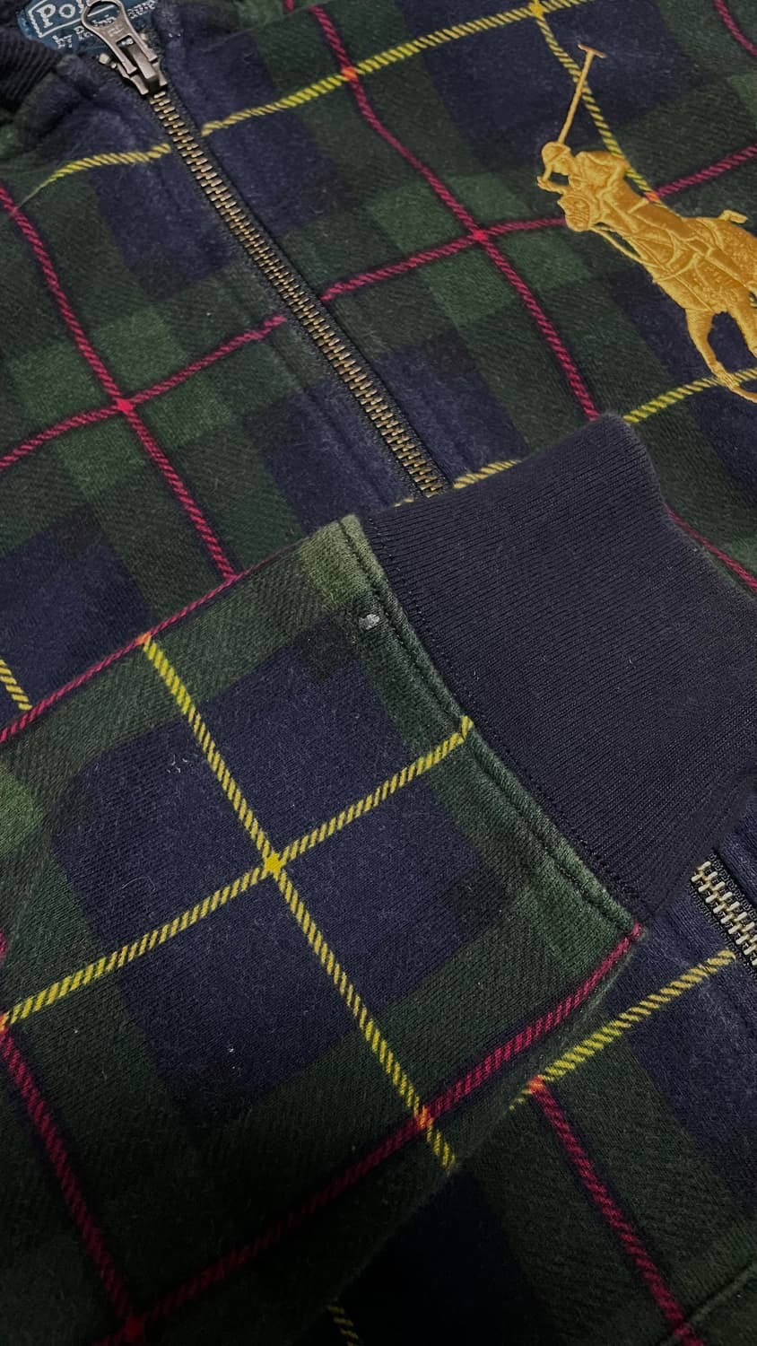 폴로 빅포니 블랙와치 후드집업 보이즈 L 상품이미지2