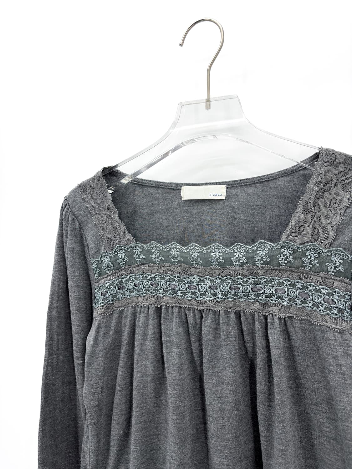 빈티지 레이스 스퀘어넥 긴팔티셔츠 상품이미지5