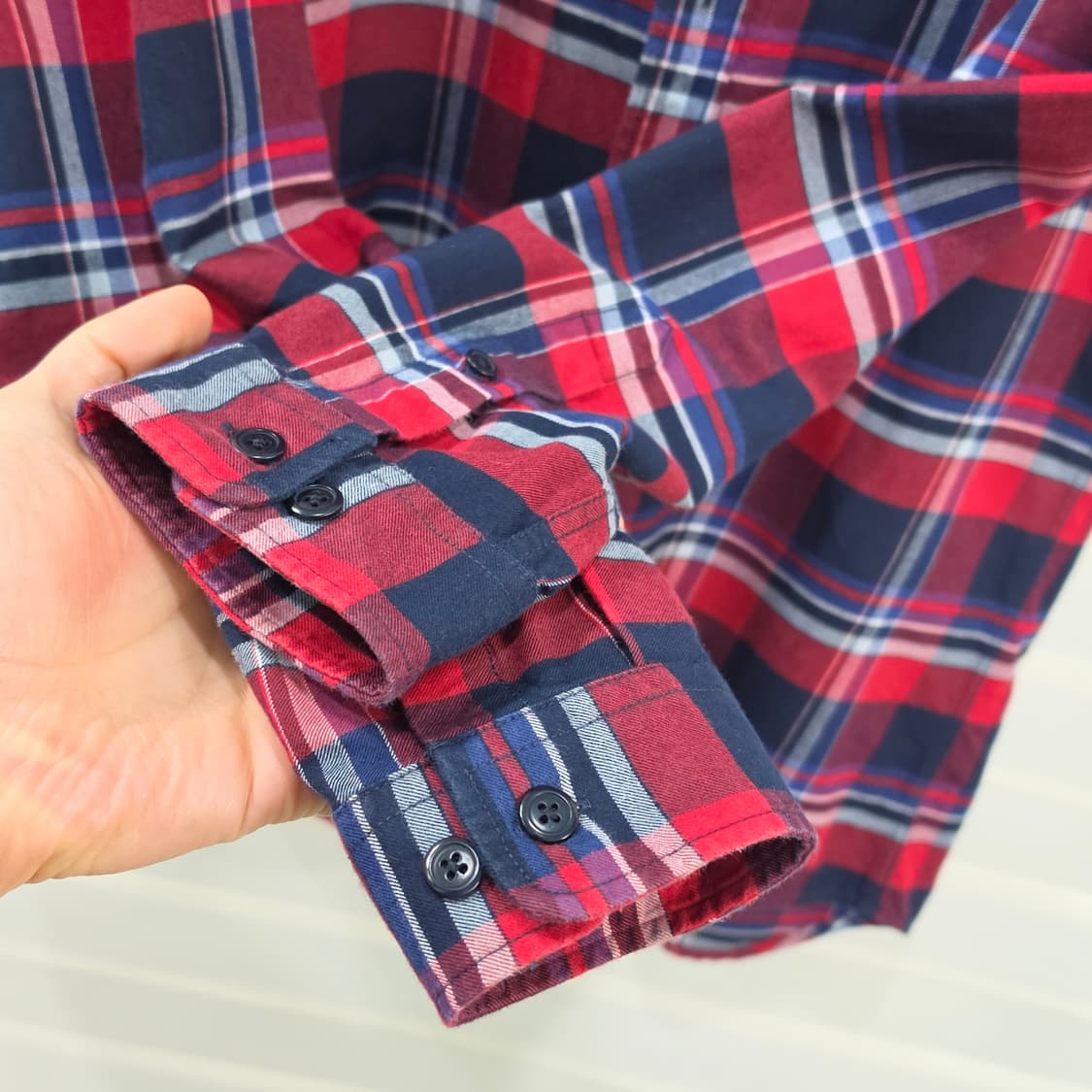 라코스테 플란넬 체크셔츠- M 상품이미지4