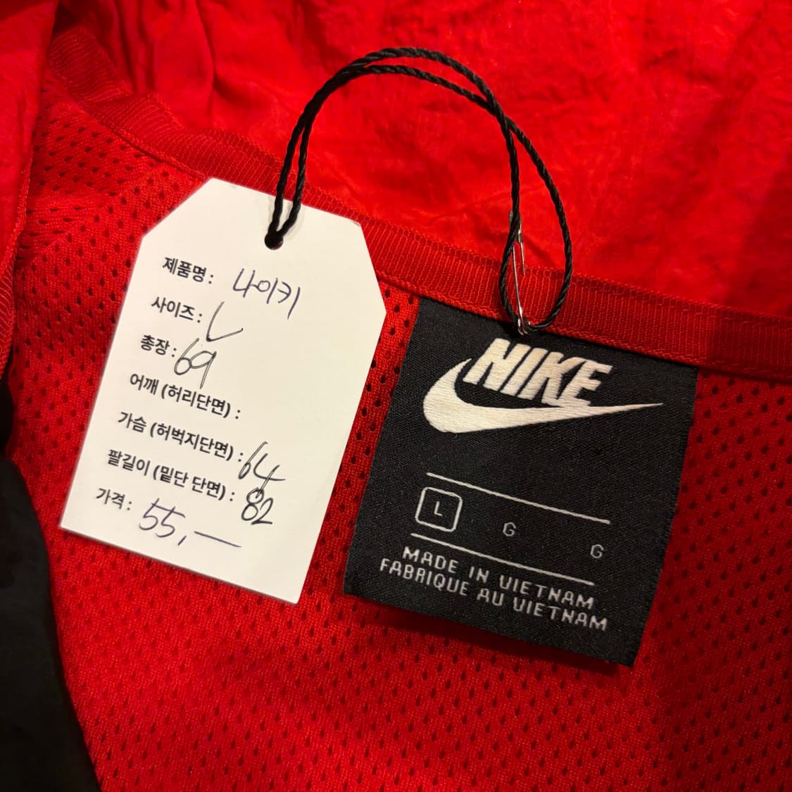 [L] 나이키 빅스우시 우븐 바람막이 레드/블랙 C973 상품이미지5