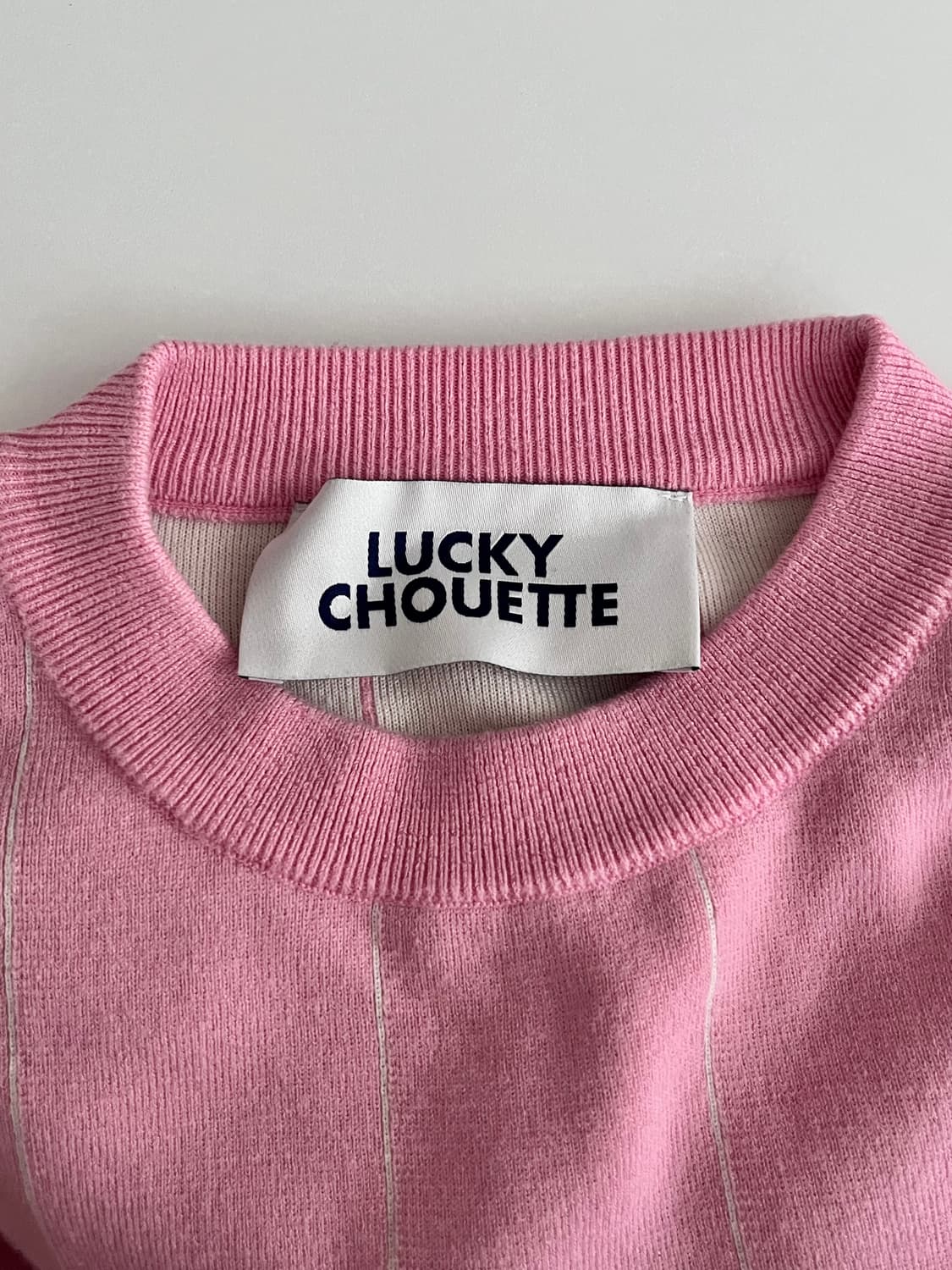 F) 럭키슈에뜨 스트라이프 니트 핑크 상품이미지4