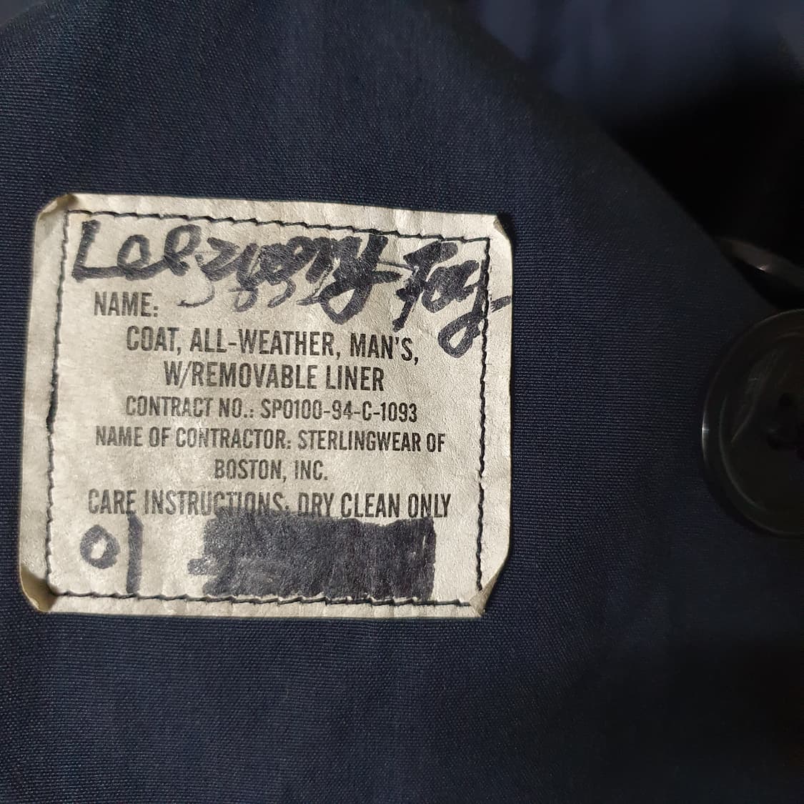 미군 해군 트렌치코트 46XL 상품이미지3