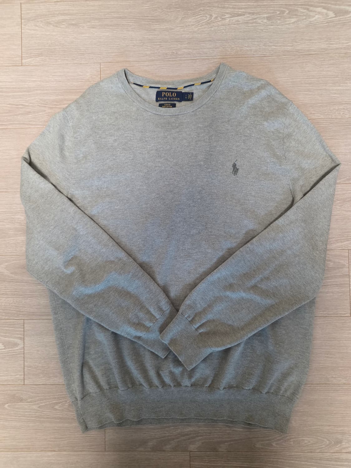 폴로 PIMA Cotten Slim Fit 니트 Light Grey L 상품이미지1