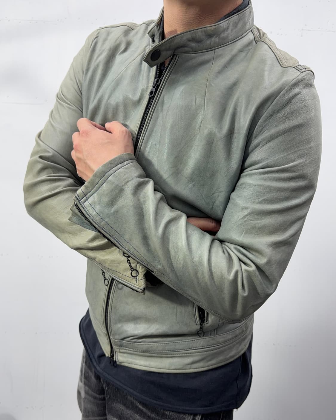 HARE hard faded lambskin biker jk 상품이미지1