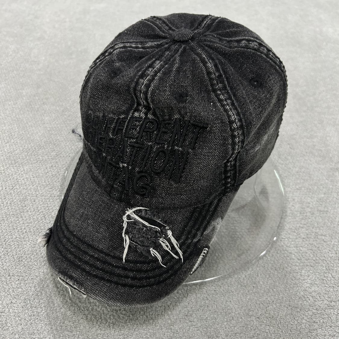 블랙 데님 워싱 캡모자 상품이미지1