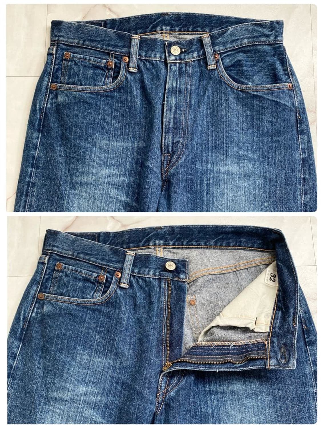 웨어하우스 블루그레이 워시드 데님 팬츠 32 상품이미지7