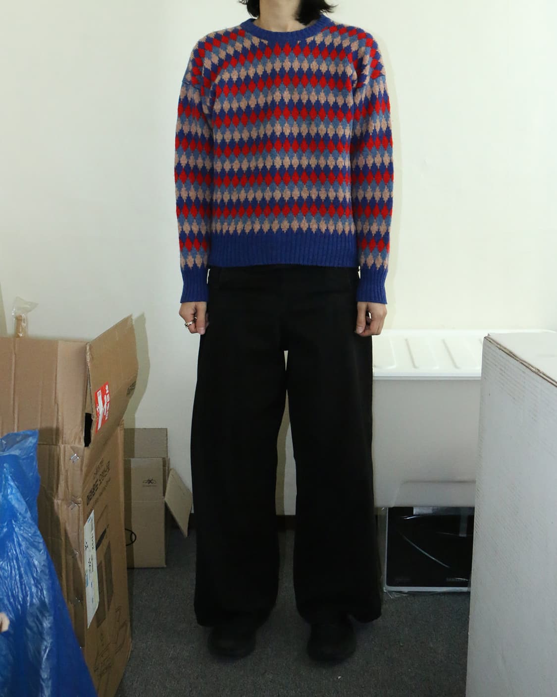 빈티지 울 아가일 노르딕 스웨터 상품이미지2