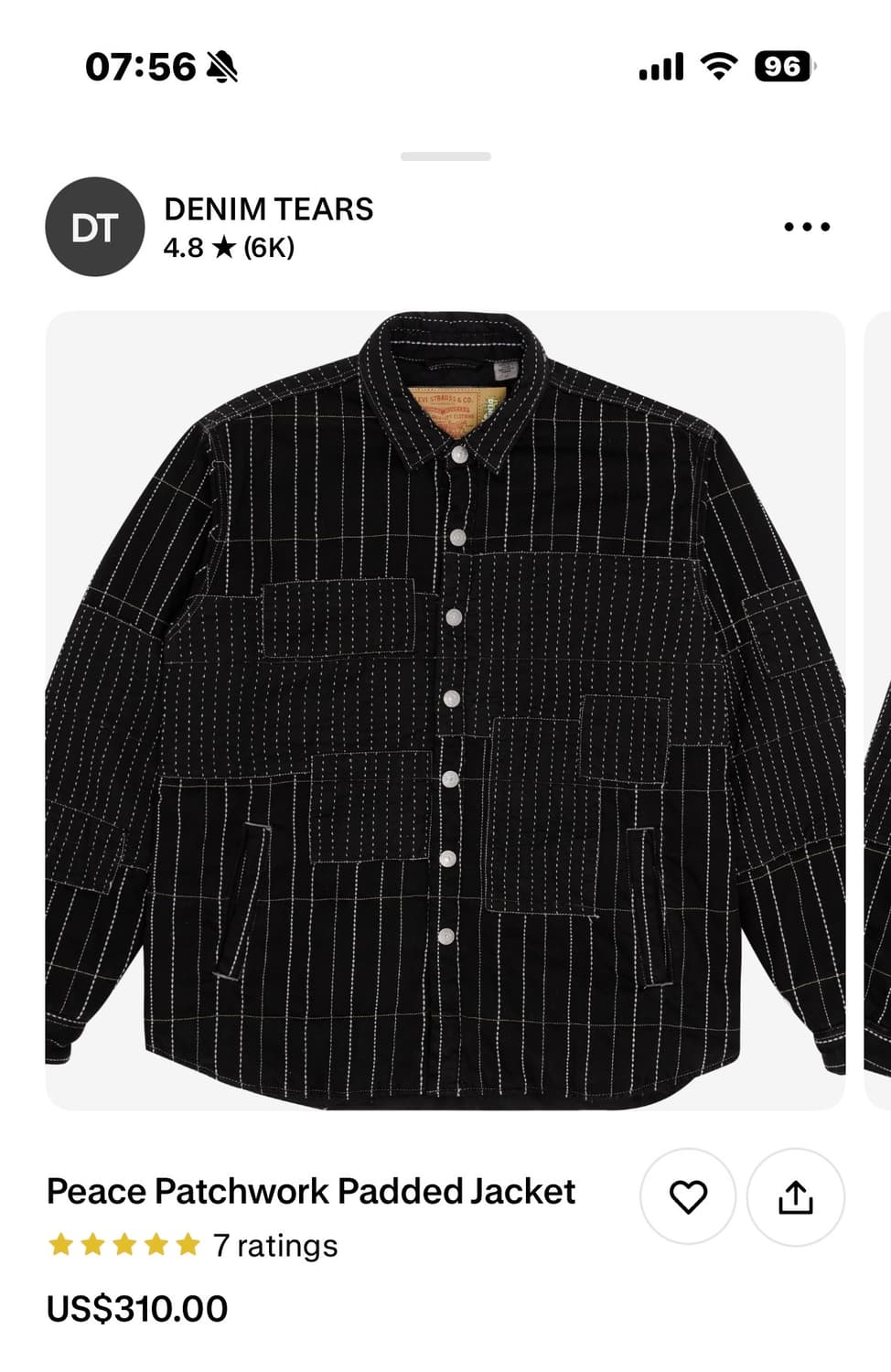 데님티어스 피스 패치워크 패디드 자켓 L사이즈 상품이미지4