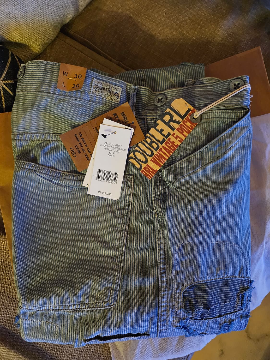 새상품 RRL 빈파포 30/30한국정발] 정가62 데님 팬츠 더블알엘 상품이미지3