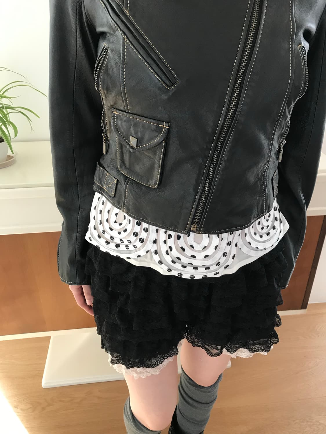 vintage real leather jacket 상품이미지4