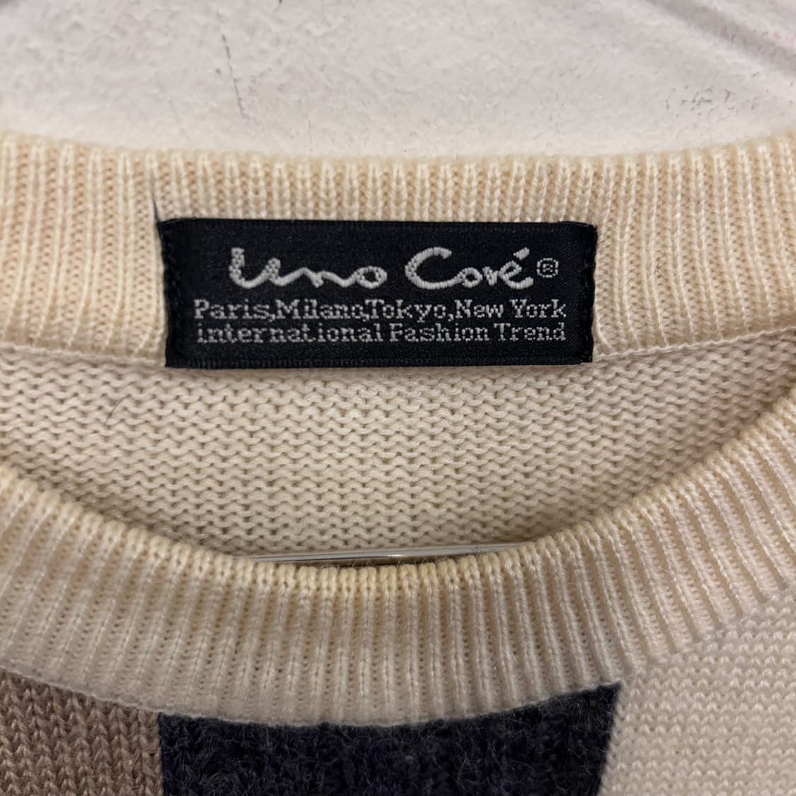 Luno Core 빈티지 패턴 로고 오버핏 니트 상품이미지3