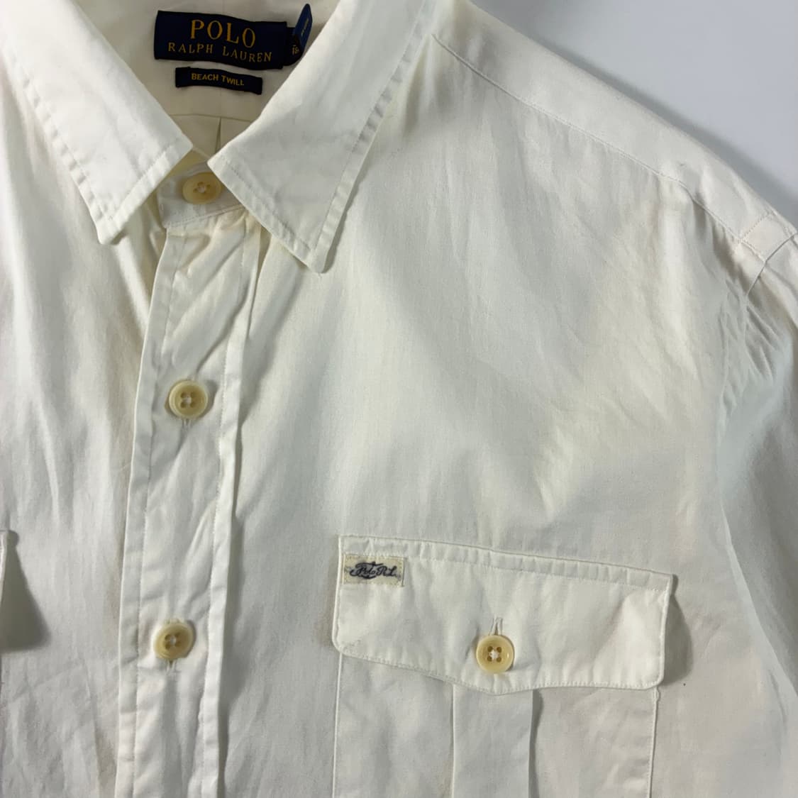 Polo 폴로 랄프로렌 화이트 옥포드 투포켓 비치 트윌 셔츠 상품이미지3