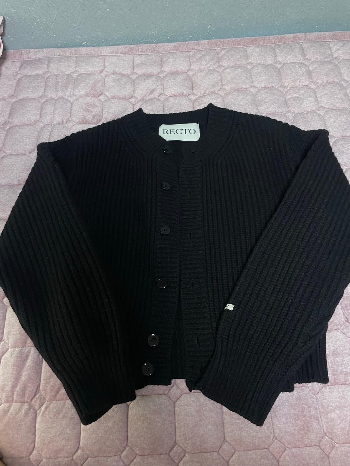 (M사이즈)렉토 청키 울 크롭 가디건 판매해요 상품이미지1