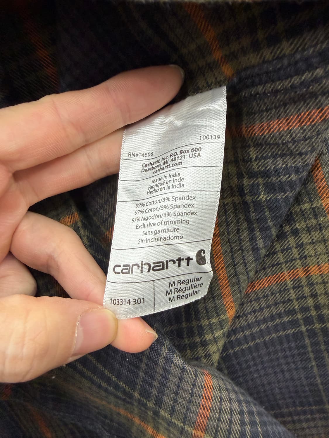 칼하트 플란넬 체크 셔츠 상품이미지6