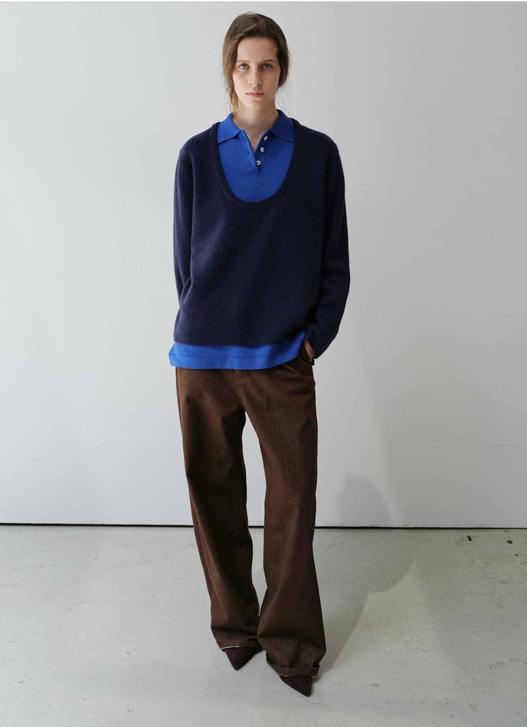 문달 moondal Grain Denim in Brown 상품이미지1