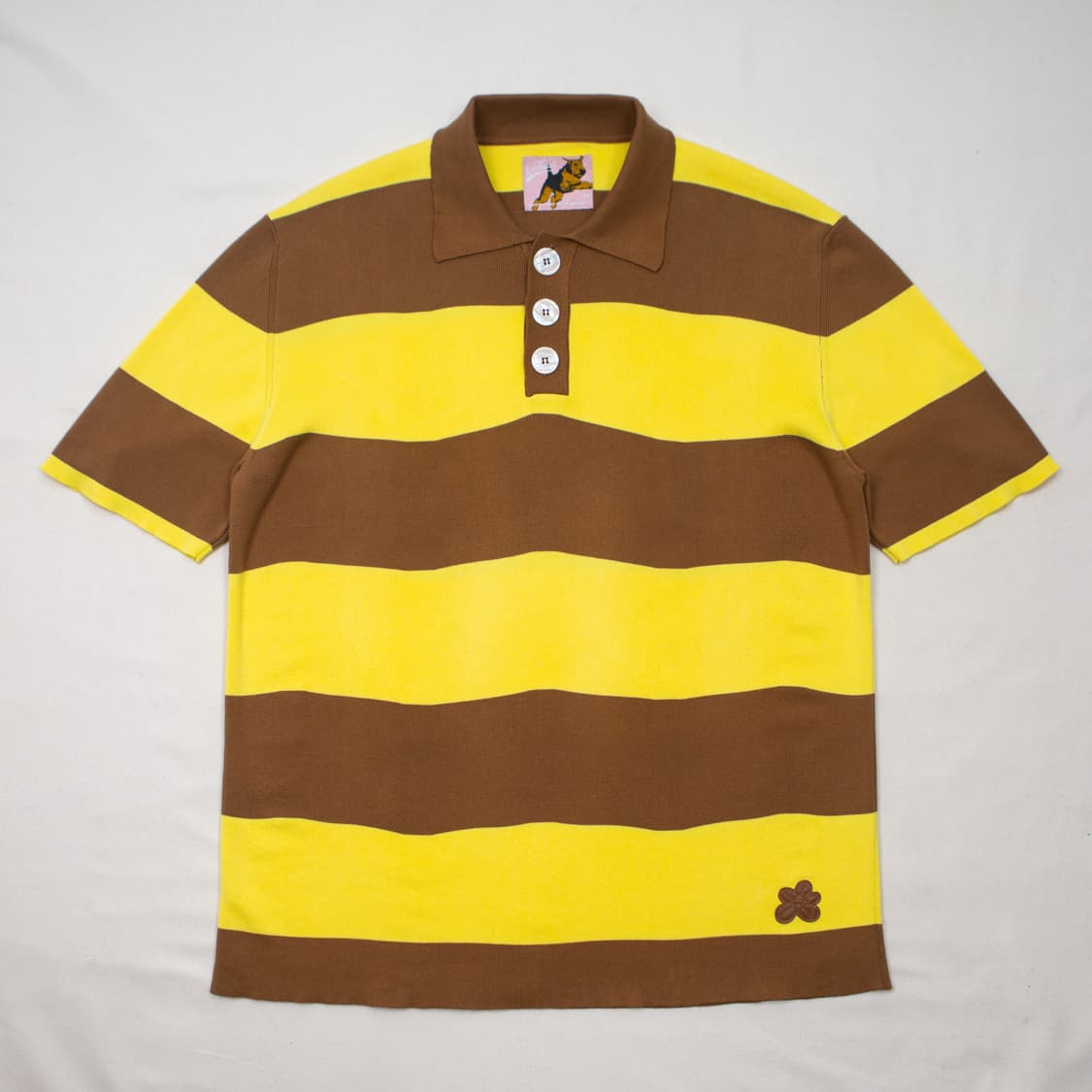 골프 르플레르 Season 2 웨이비 스트라이프 니트 폴로 셔츠 브라운 상품이미지2