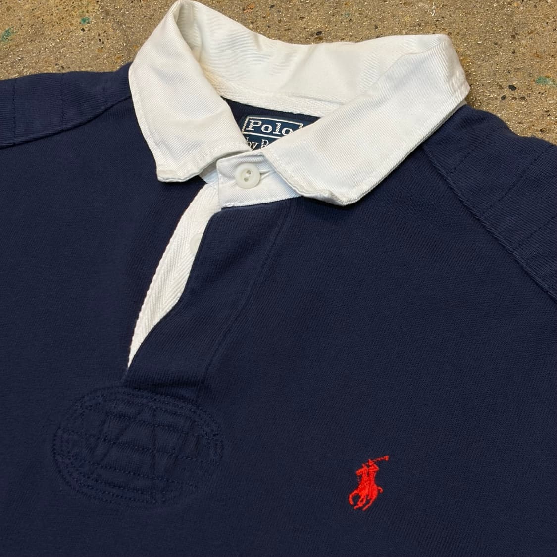 레어 90s 미국 빈티지 폴로랄프로렌 헤비코튼 럭비티 카라티 상품이미지4