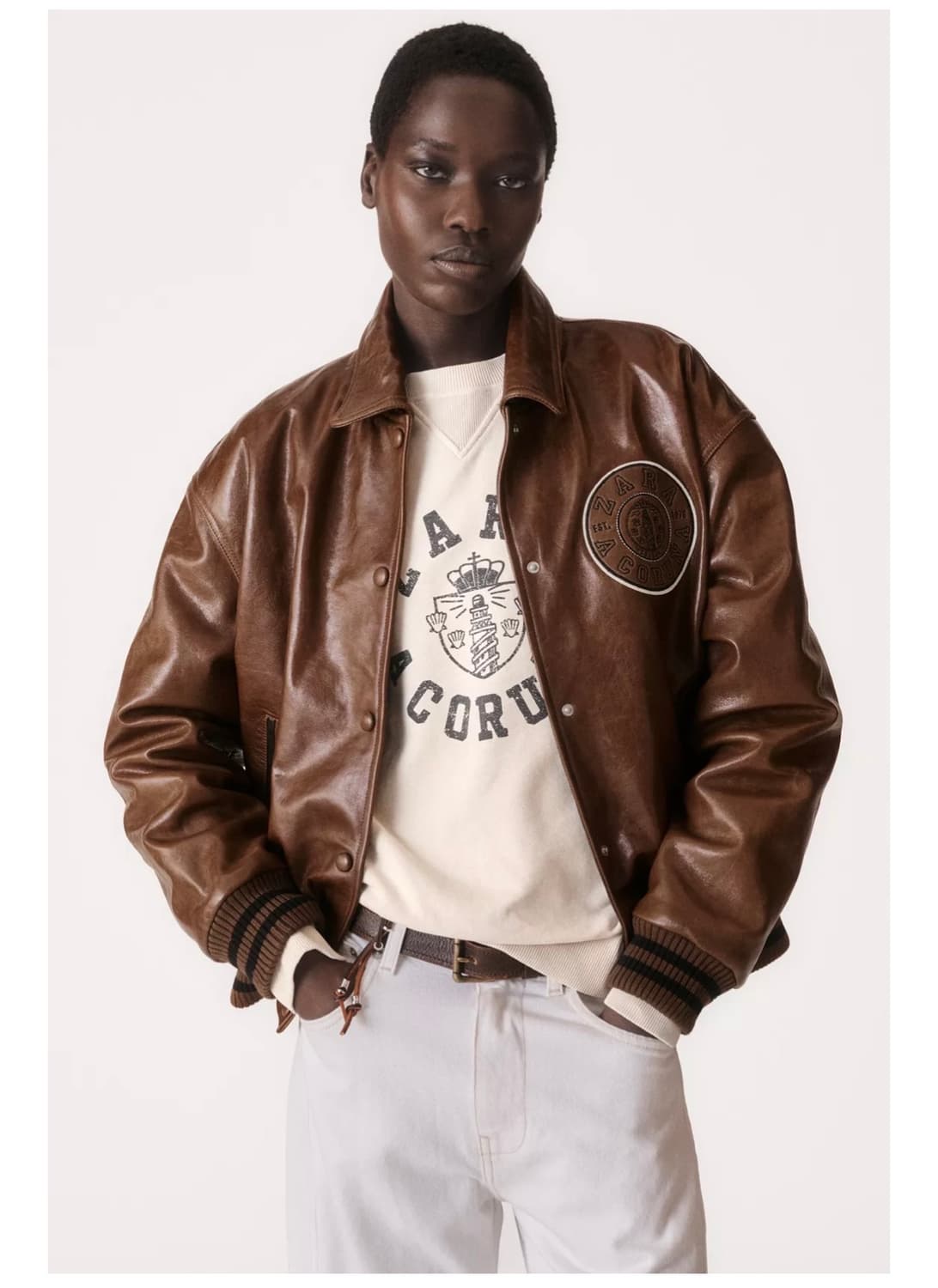 (새상품) 자라 50주년 한정판 가죽 봄버 자켓 (남녀공용) 상품이미지4