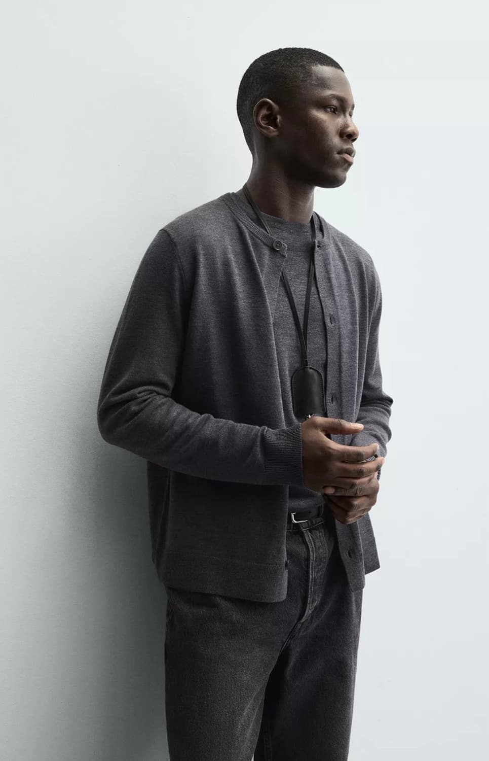 자라 울 라운드넥 가디건 상품이미지3