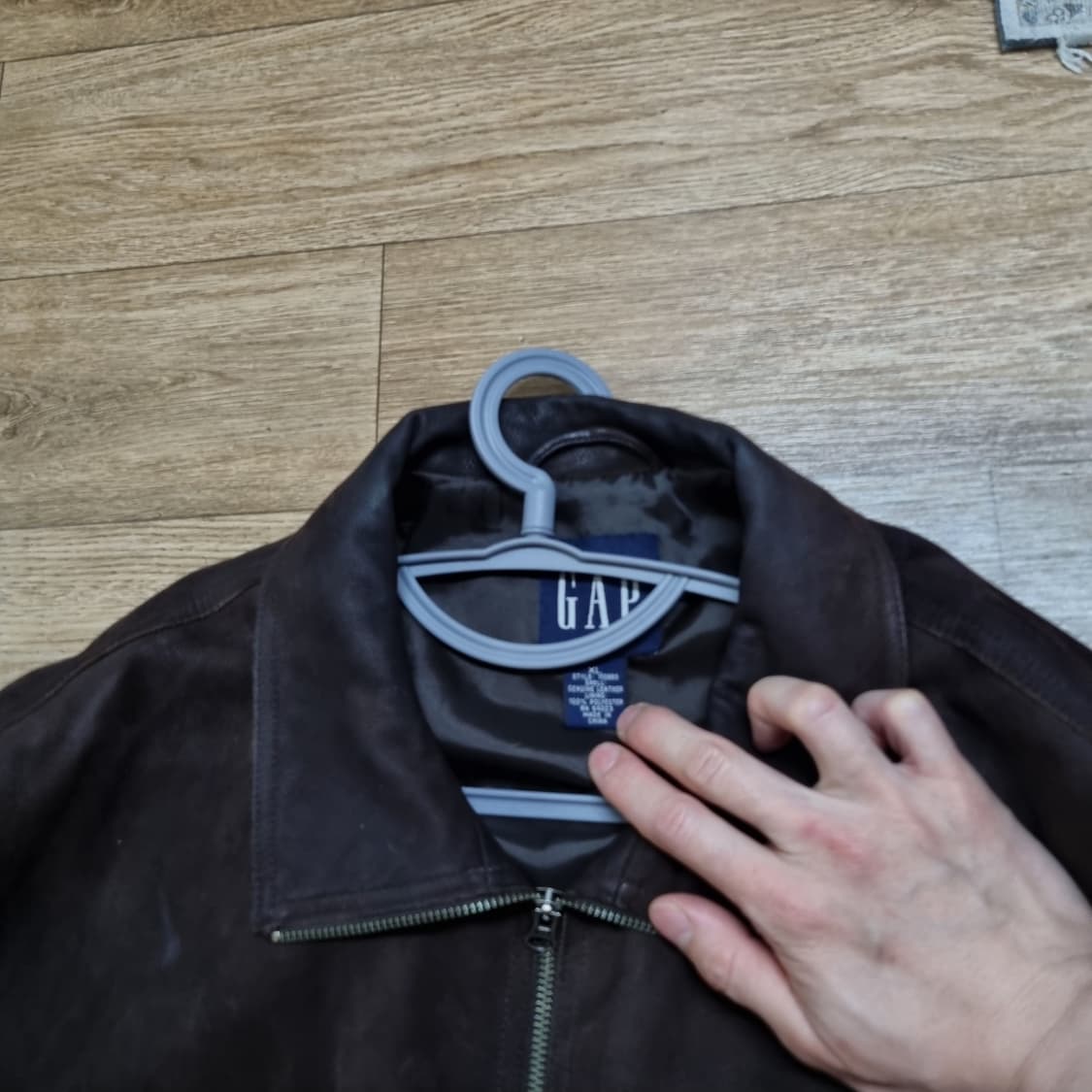 올드갭 누벅 집업 하이넥 레더자켓 상품이미지2