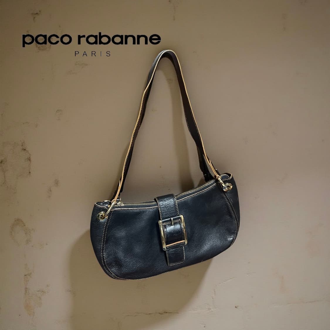 파코라반 빈티지 레더 숄더백 상품이미지1