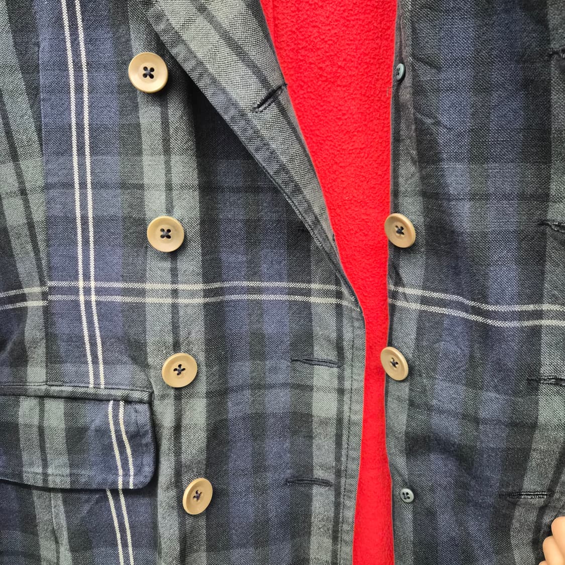 45RRPM 체크 코듀로이 카라 더블 코트 여성 S 상품이미지4