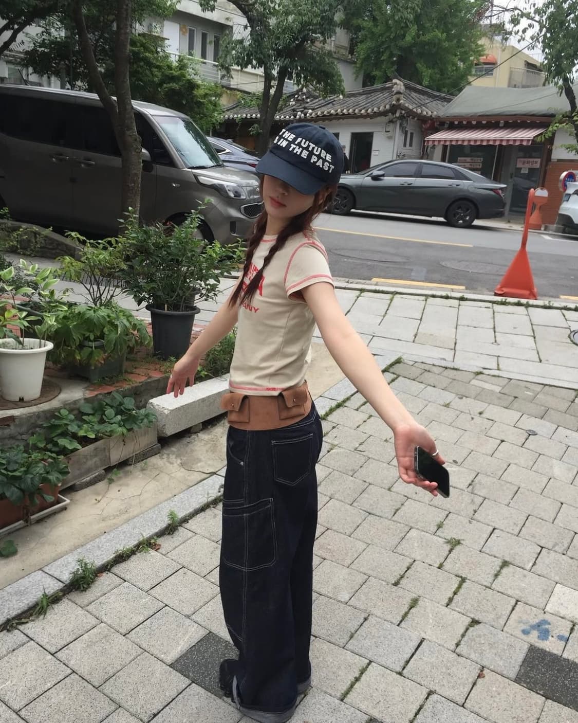 프렌다 베이지 스티치 반팔 티셔츠 상품이미지2