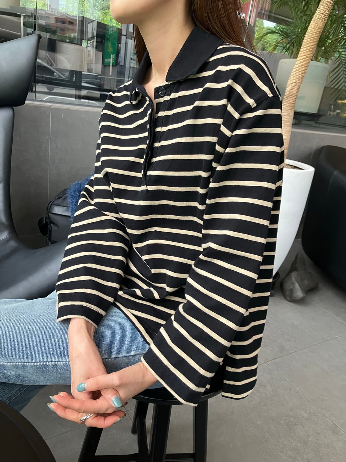 [M] COS 코스 스트라이프 카라티 상품이미지2