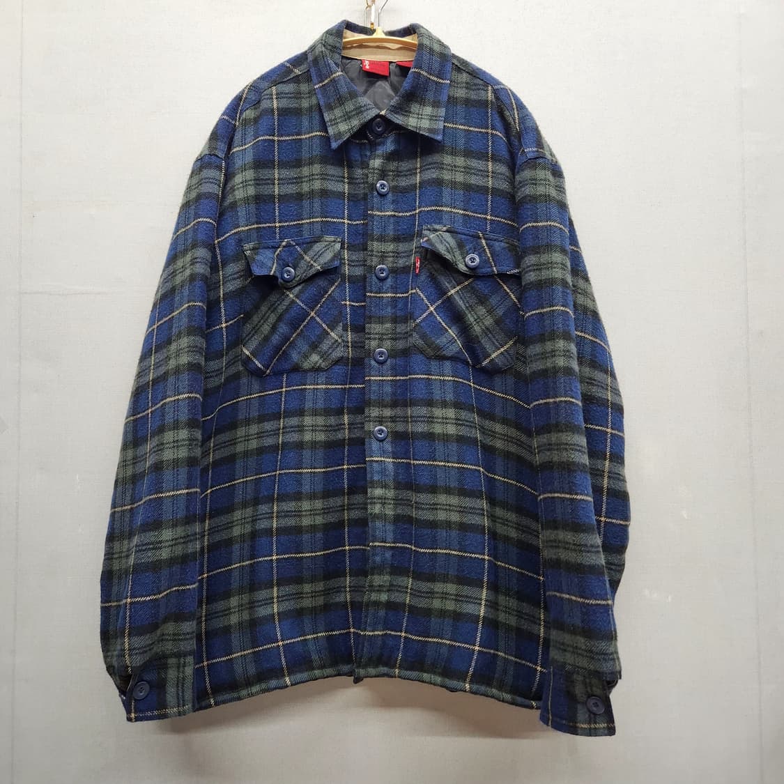 레드탭 리바이스 투포켓 셔츠형 체크자켓(안감퀄팅) L(XL) 상품이미지1