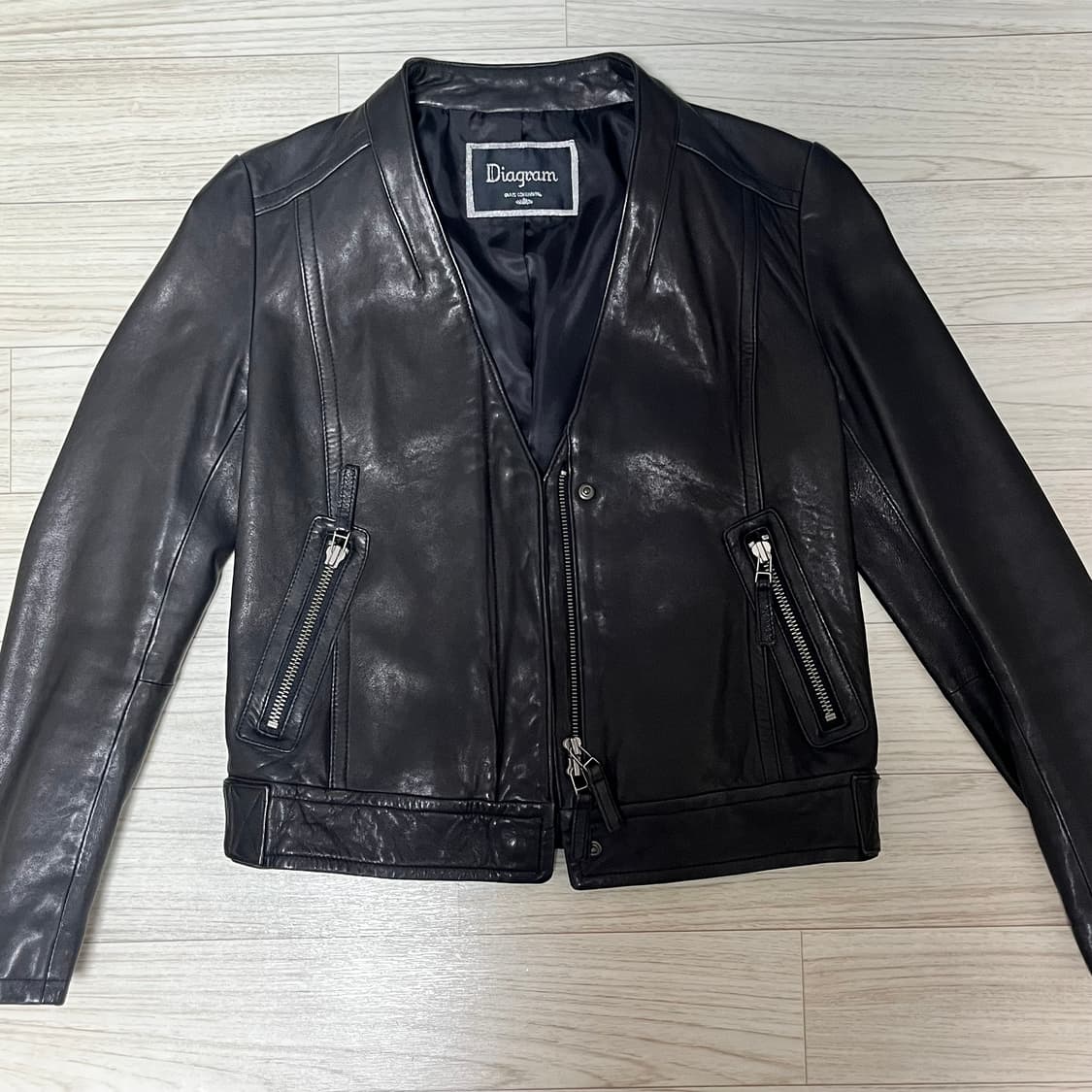 램스킨 노카라 라이더 자켓 s 상품이미지2