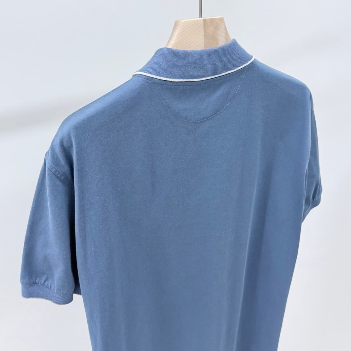 [S+급/XL] 브루넬로 쿠치넬리 코튼 반팔 카라티 블루 상품이미지5