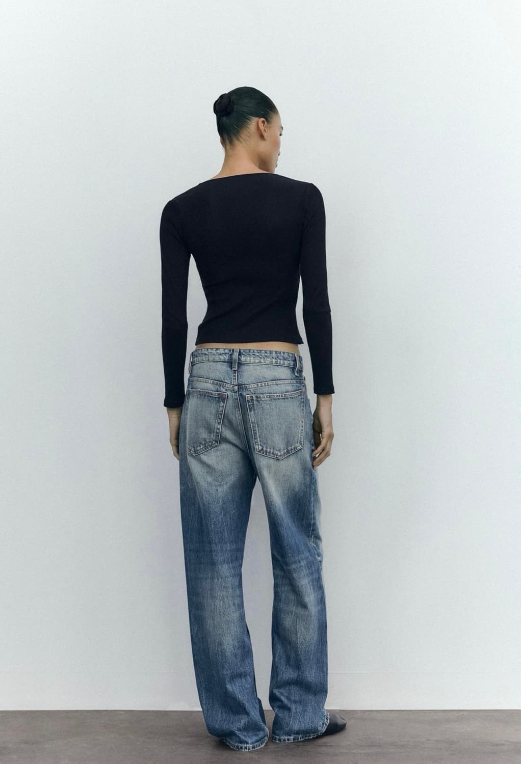 ZARA 자라 레이스 콤비 탑 블랙, 자라 레이스탑, 자라 레이스 티셔츠 상품이미지5