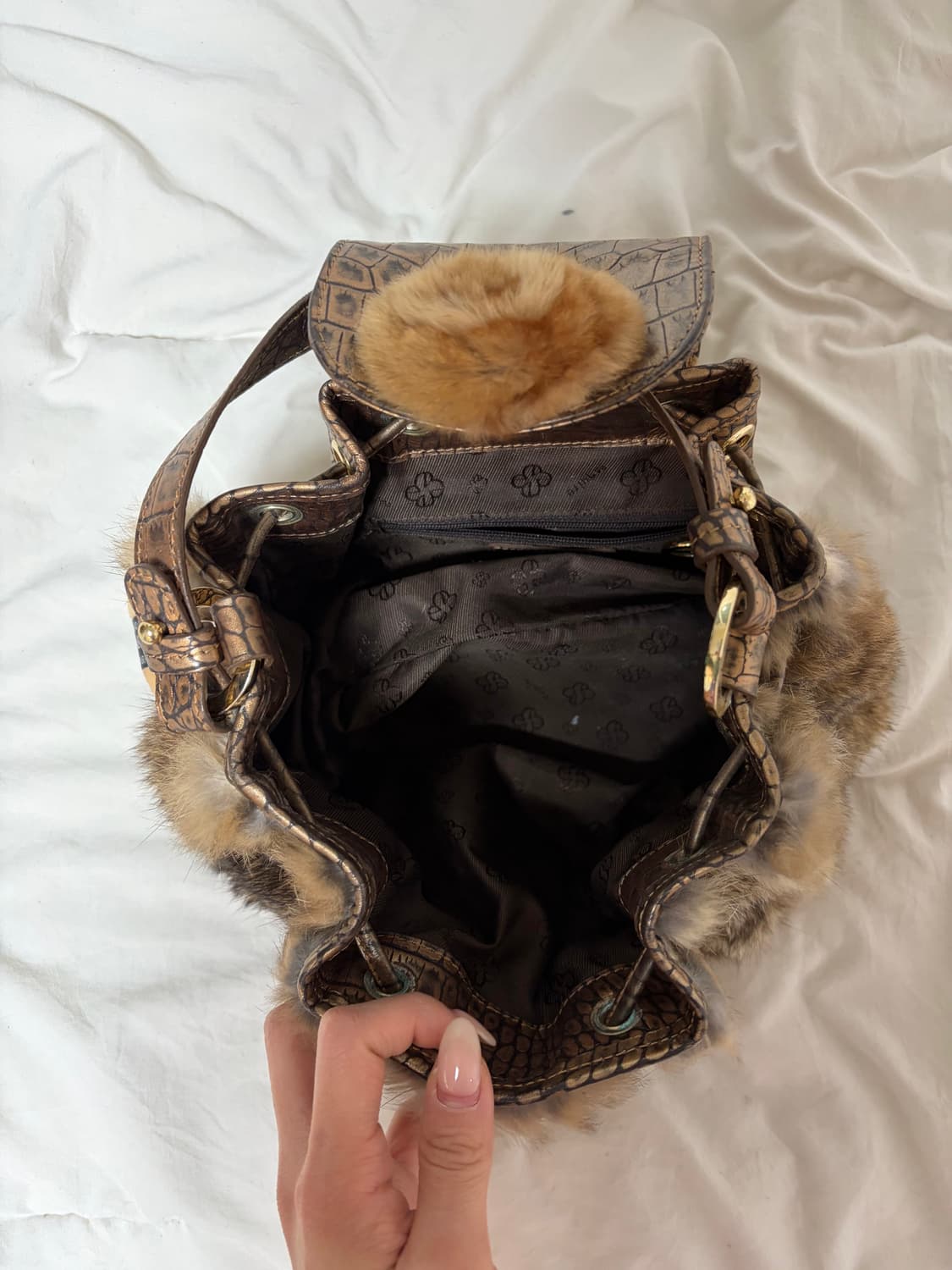 빈티지 퍼 복조리 핸드백 y2k 갸루 상품이미지3