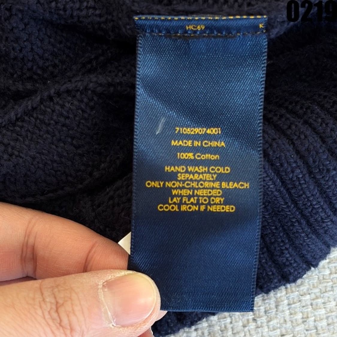 폴로 랄프로렌 정품 코튼 케이블 니트 S 0219  상품이미지5