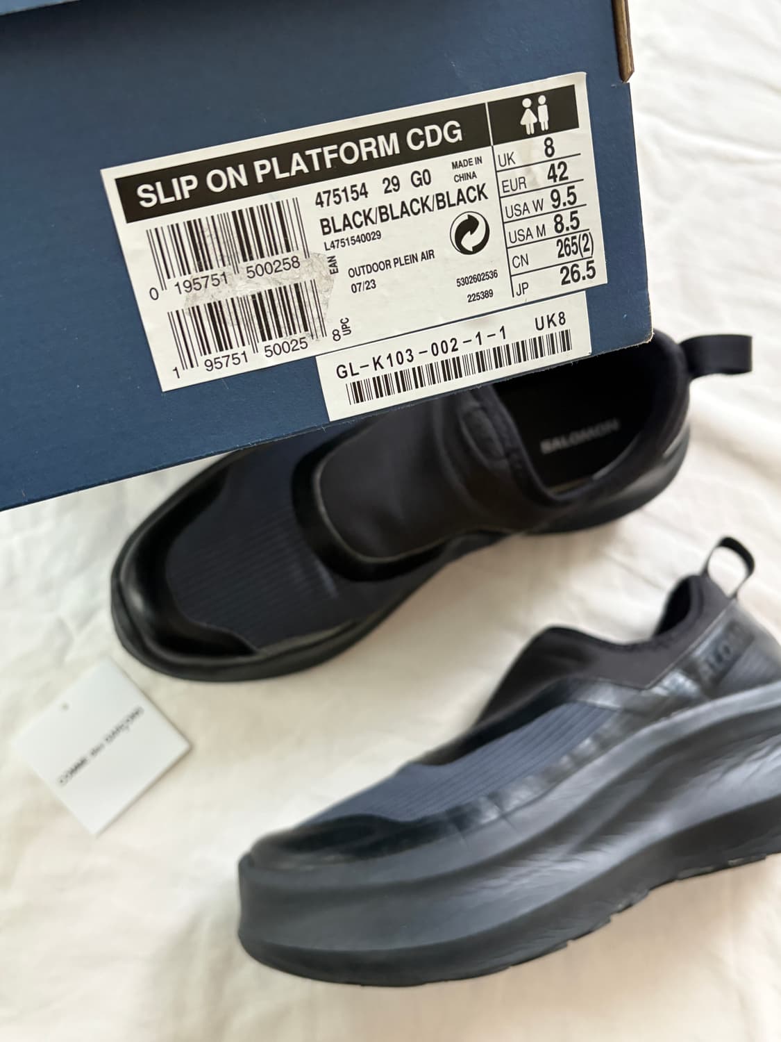 살로몬 x 꼼데가르송 슬립온 플랫폼 블랙  CDG x SALOMON 상품이미지5