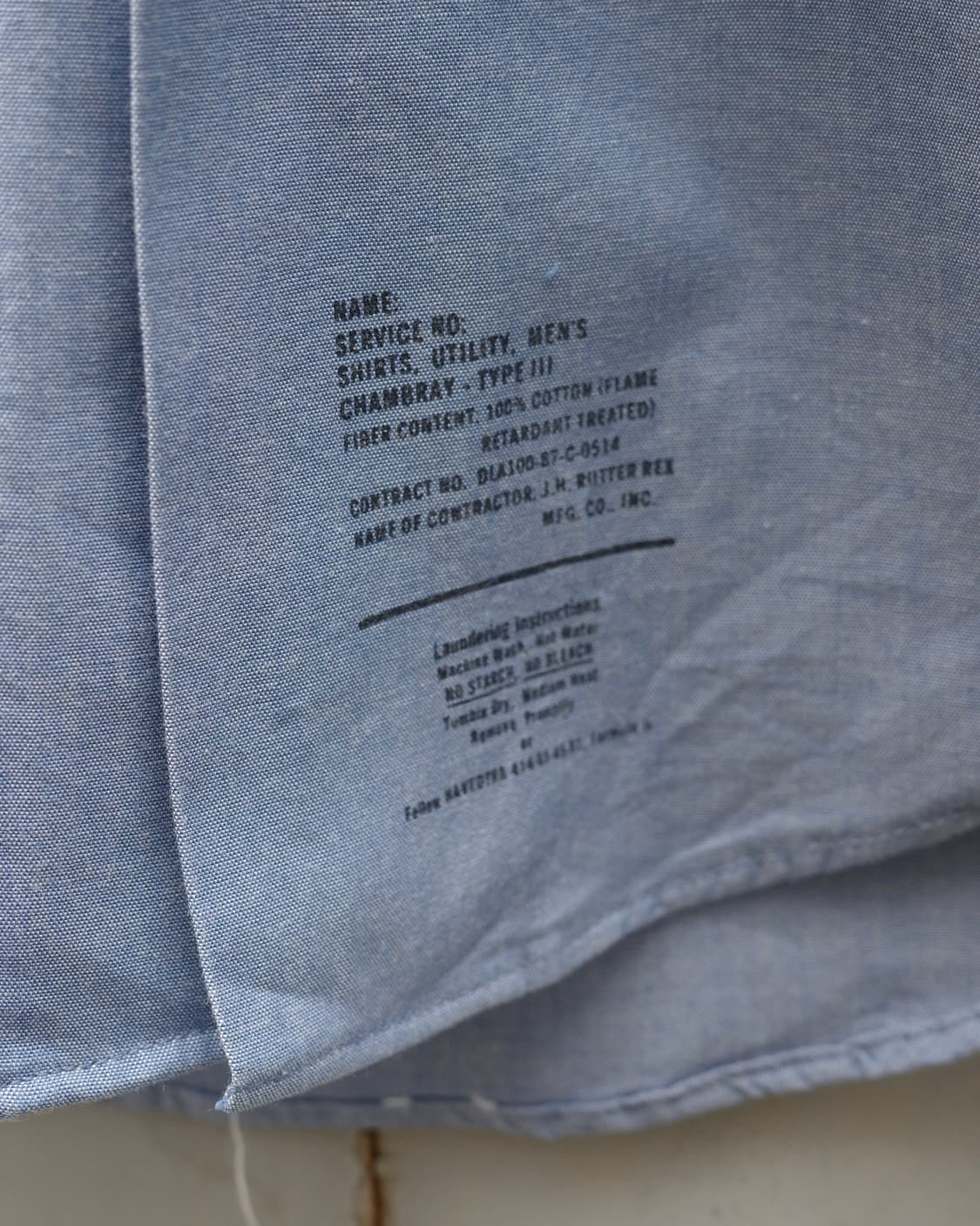 80s USNavy 샴브레이 셔츠 상품이미지4