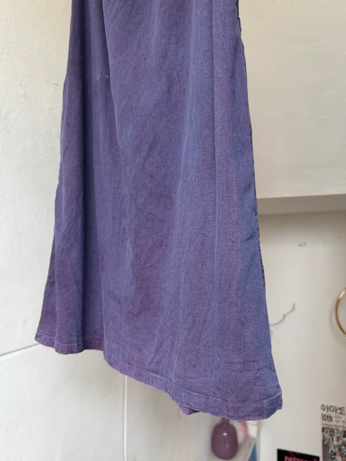 퍼플 워싱 코튼 롱 스커트 상품이미지3