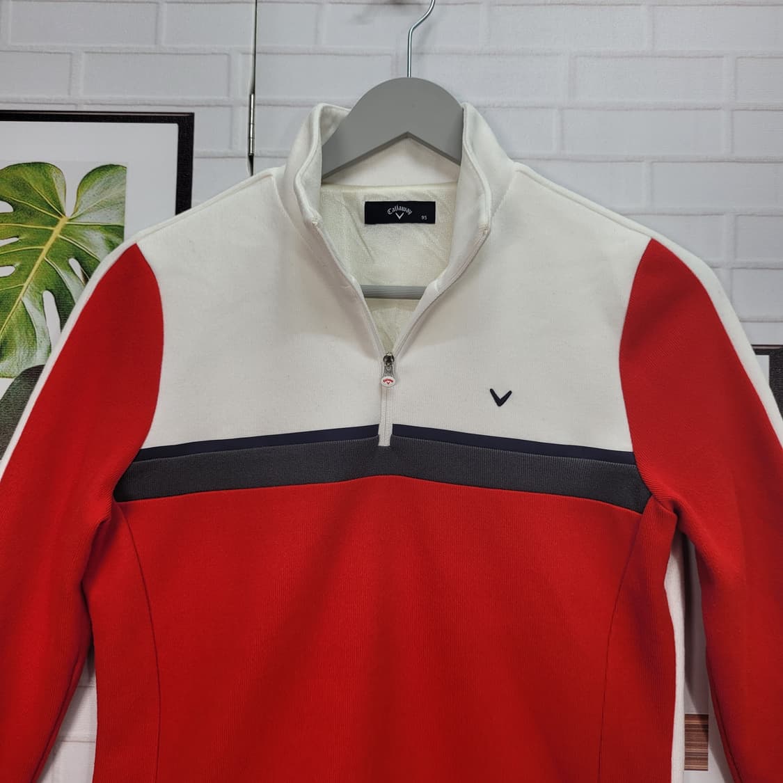 캘러웨이 방풍 반집업 니트 긴팔 티셔츠 골프웨어 95사이즈 새상품급 상품이미지3